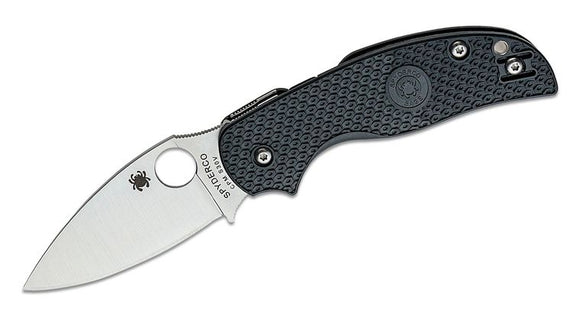 SPYDERCO C123PBK BLACK LIGHTWEIGHT PLAIN EDGE CPM-S30V FRN FOLDING KNIFE.