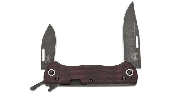 BENCHMADE 317BK-02 WEEKENDER SLIPJOINT CPM-S90V STEEL BURGUNDY FOLDING KNIFE.