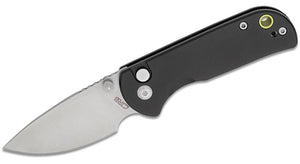 CJRB J1934BK MICA PUSH LOCK AR-RPM9 STEEL SAND POLISHED BLADE BLACK ALUMINIUM HANDLE FOLDING KNIFE.