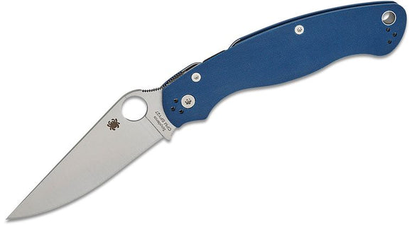 SPYDERCO C36GPCBL2 MILITARY 2 COBALT BLUE G10 CPM-SPY27 COMPRESSION FOLDING KNIFE.