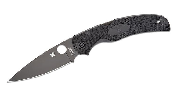 SPYDERCO C244PBBK NATIVE CHIEF BLACK LIGHTWEIGHT CTS-BD1N STEEL PLAIN EDGE FOLDING KNIFE.