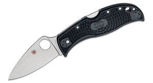 SPYDERCO C262PBK LEAFJUMPER VG10 STEEL BLACK FRN HANDLE FOLDING KNIFE.