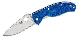 SPYDERCO C122PSBL TENACIOUS LTW COMBO EDGE CPM-S35VN STEEL FOLDING KNIFE.