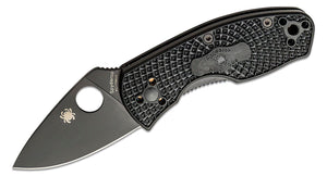 SPYDERCO C148PBBK AMBITIOUS BLACK LIGHTWEIGHT 8CR13MOV STEEL FOLDING KNIFE.