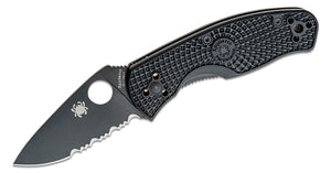 SPYDERCO C136PSBBK PERSISTENCE LTW BLACK FRN BLACK COMBO 8CR13MOV FOLDING KNIFE.