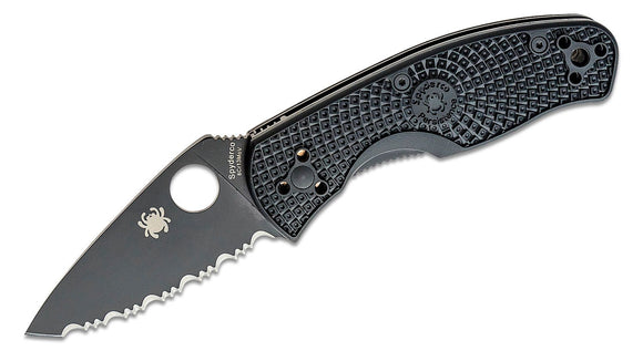 SPYDERCO C136SBBK PERSISTENCE LTW BLACK FRN BLACK SPYDER 8CR13MOV FOLDING KNIFE.