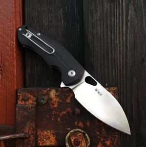 GIANT MOUSE ACE KNIVES BIBLIO BLACK G10 M390 STEEL SATIN FOLDING KNIFE.